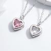 Silver Creative CZ Heart Pendant Necklace for Women Exquisite Temperament collar Necklaces Party Jewelry Gifts