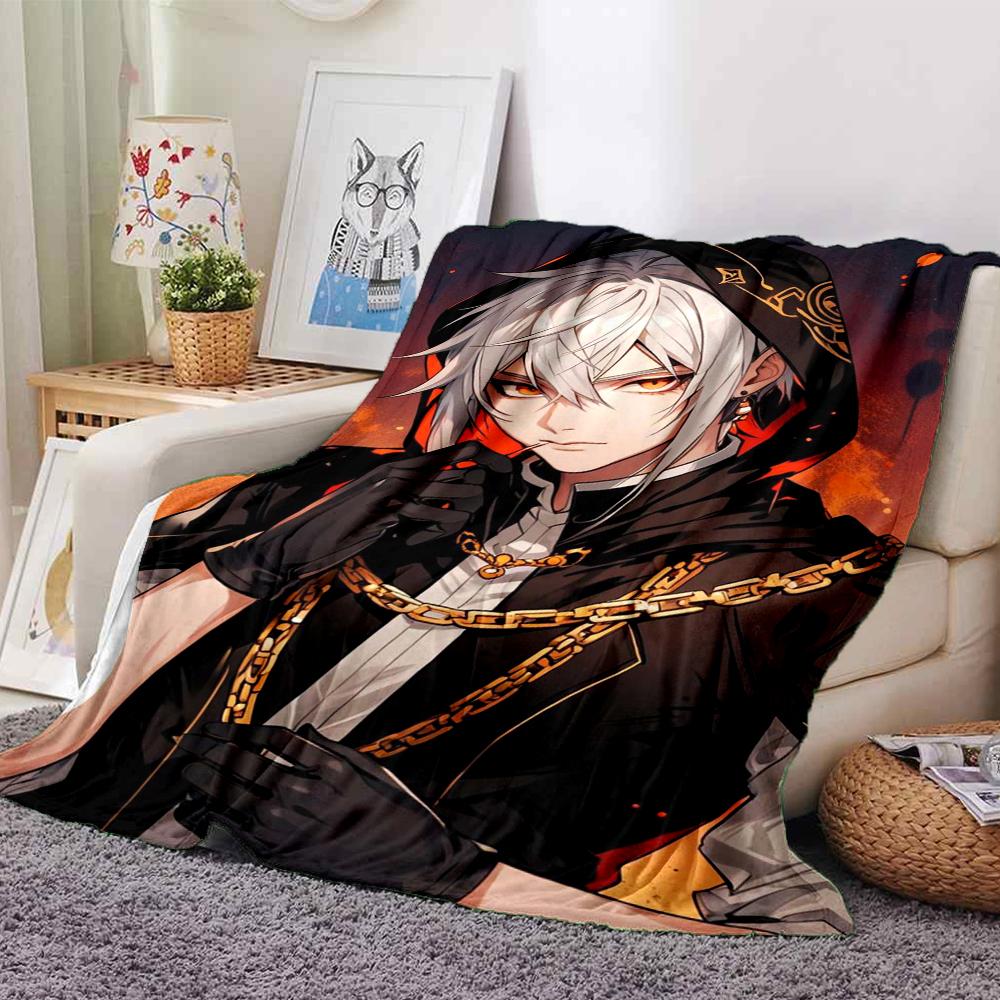 1Pc Genshin Impact Anime Character Blanket Soft Comfortable Polyester Blanket All Season Use Suitable Bedroom Office Outdoor Christmas Gift Choice Pri