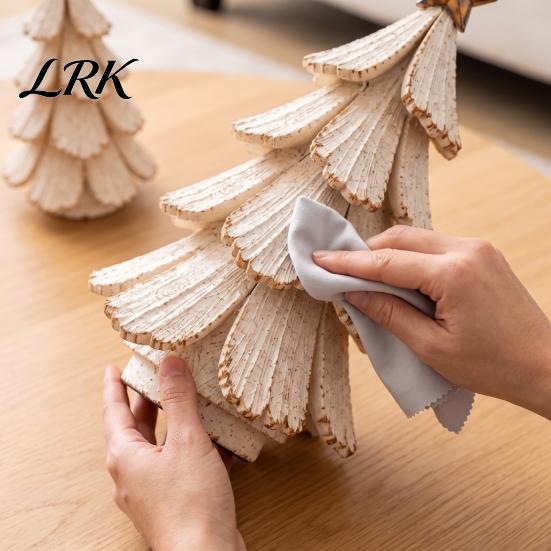 Retro Style Xmas Ornaments Vintage Lighted Christmas Tree Figurine, Glowing Tabletop Centerpiece with LED Mini for Shelf Light, Holiday Winter