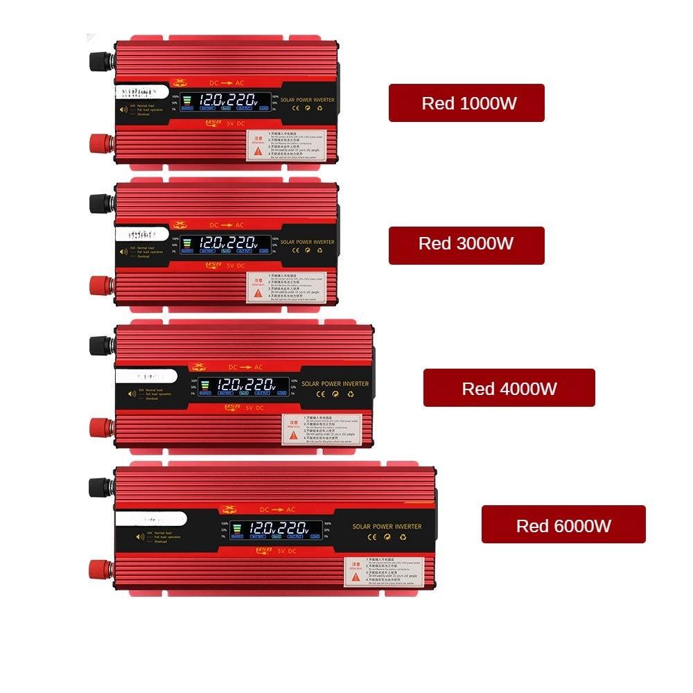 1000W/3000W/4000W/6000W High Power Universal USB Car Inverter 12v24v To 220V Household Power Converter Portable Sine Wave Inverter