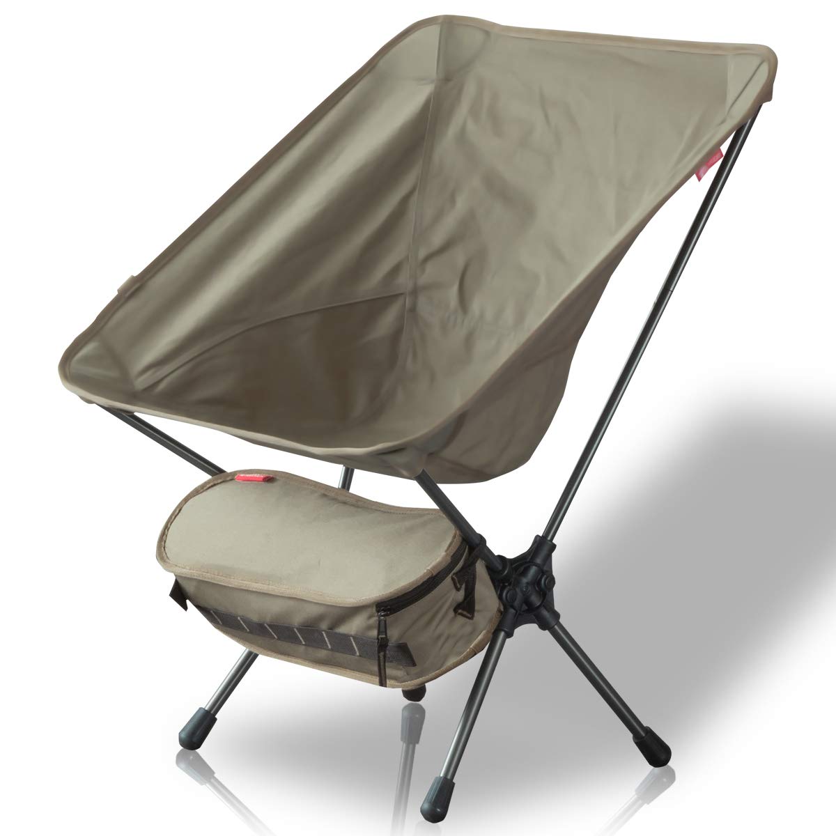 

FIELDOOR Portable Compact Outdoor Chair, Low Back, [T/C Polycotton Khaki], 100kg Weight Capacity, Lightweight, Compact, Foldable, Ultralight, Tactical