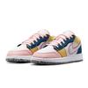 Air Jordan 1 Low SE GS Multi-Color Canvas Kids Sneakers White French-Blue Topaz-Gold DV1323-100