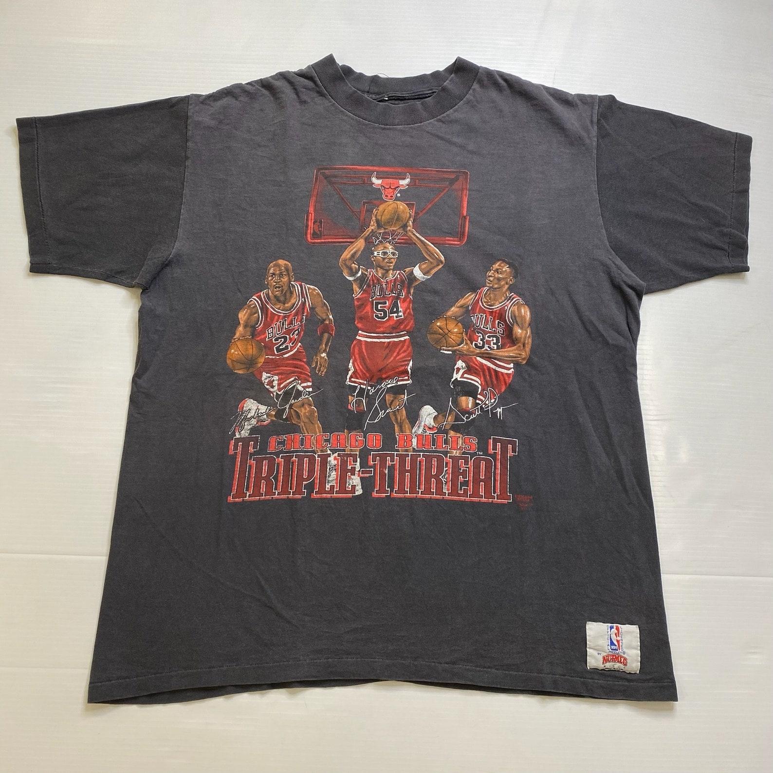 90s Chicago Bulls Triple Threat T shirt Sz XL (A3772) M