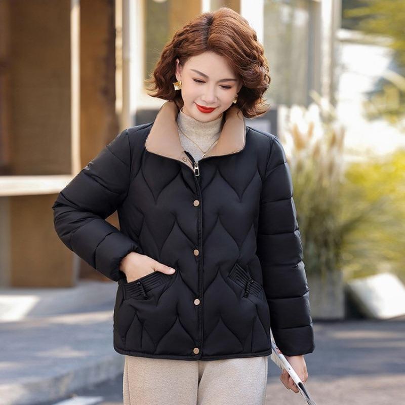 

Зимнее тонкое хлопковое пальто средней длины женское новое теплое повседневное хлопковое пальто 5XL [recommended 150-80kg] чёрный