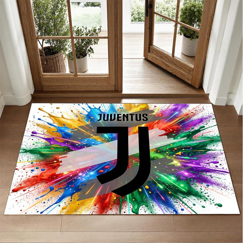 Juventus FC Design Crystal Velvet Rug Soft Decorative Mat for Bedroom Entrance