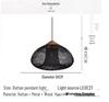 Southeast Asian Wabi-Sabi Rattan Pendant Light for Restaurants, Homestays, Tea Rooms, and Zen Spaces - Vintage Handmade Woven Design