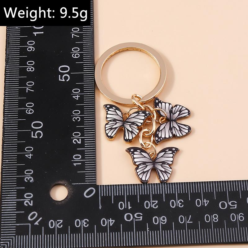 Cute Colorful Butterfly Keychains Enamel Animal Keyrings Souvenir Gift for Women Men Handbag Pendants Key Chains DIY Accessories