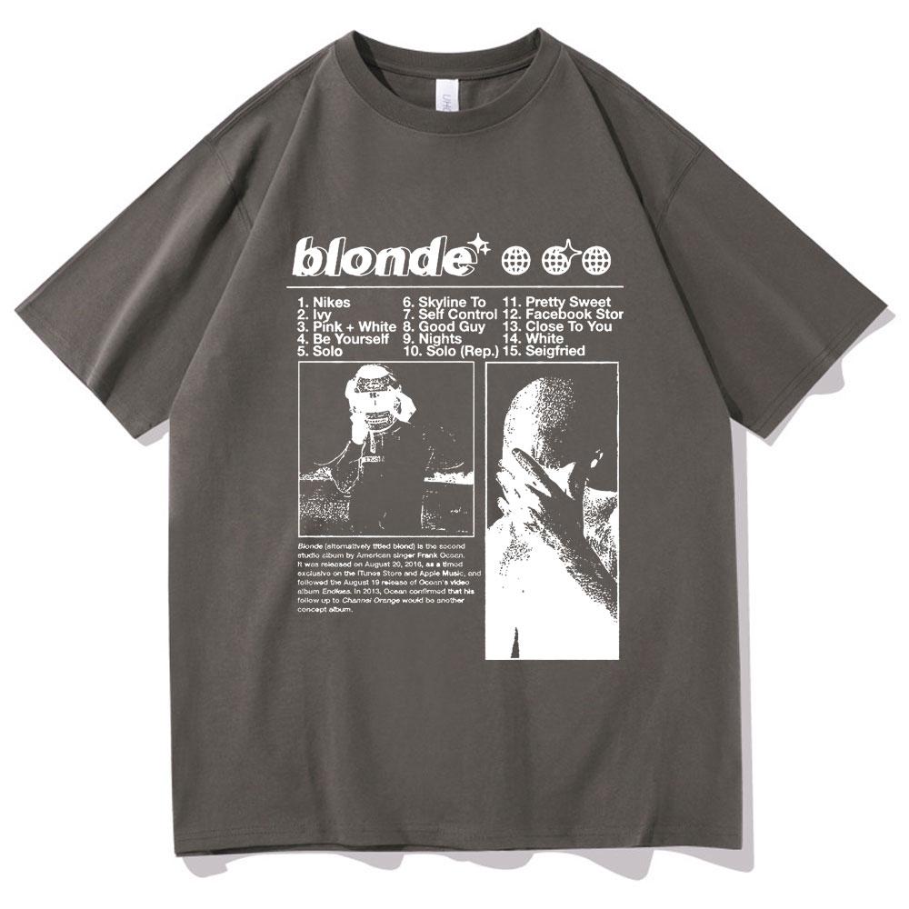 Best Famous Rapper Frank Hip Hop Oversized T Shirts Ocean Fashion Streetwear Unisexs Blond Tshirt Unisex Women Vintage Casual Tees