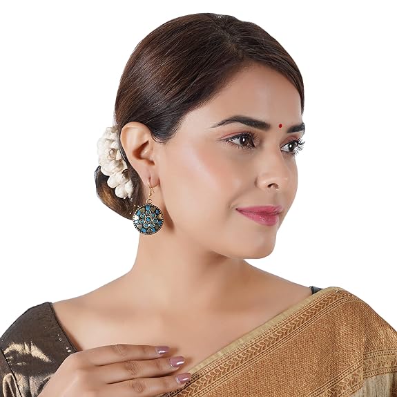 Non-precious Metal Dangling Handmade Lightweight Hook Tibetan Style Earrings for Women