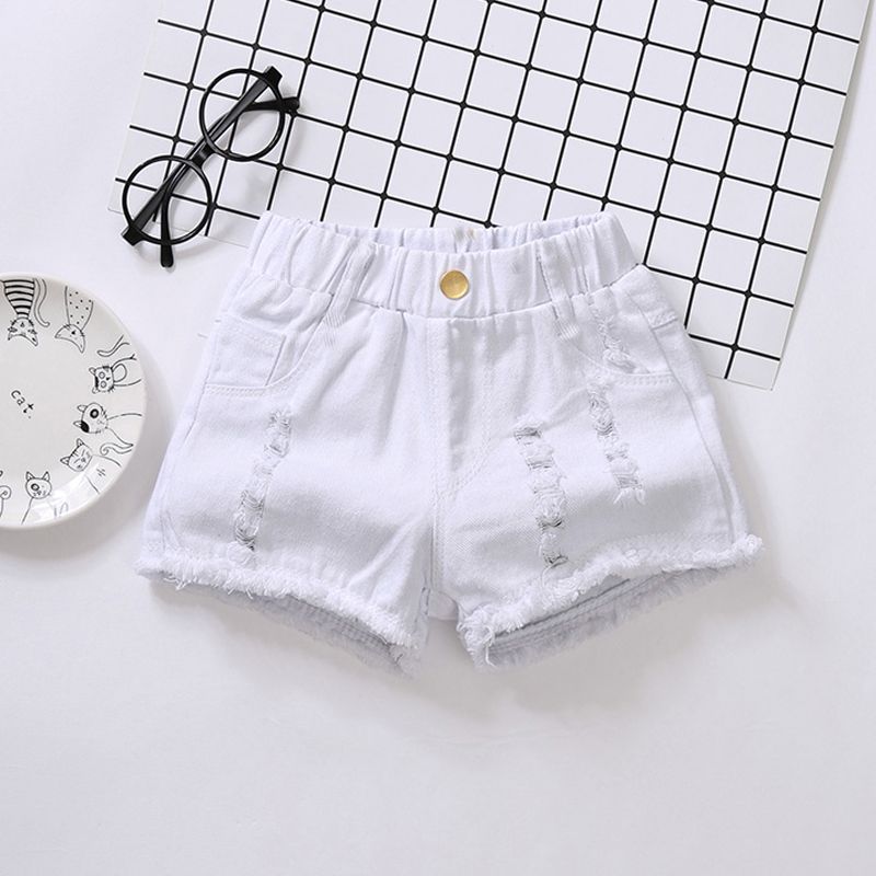Sommer Jeans Denim Shorts für Mädchen Kinder Lockere und Stilvolle Dünne Shorts und Trendige Hosen für Oberbekleidung