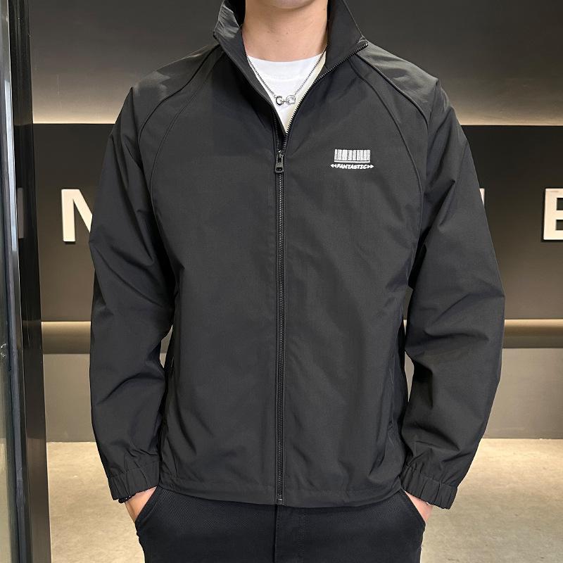 

Повседневное пальто на весну и осень, новая трендовая мужская одежда, топ со стойкой, куртка-халат и парикмахерский инструмент. 5XL (190-105 kg) чёрный