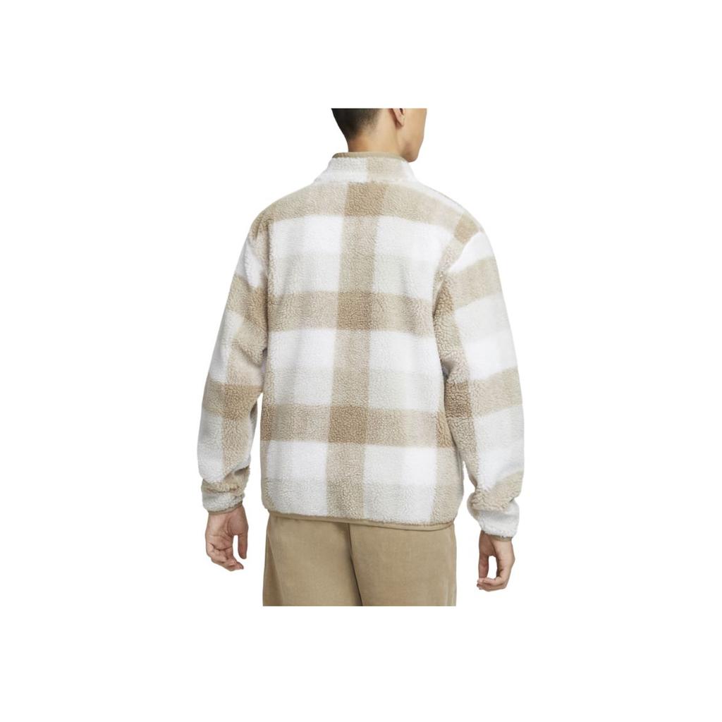 Nike Bequeme Weiche Stehkragen Fleecejacke Herrenjacken Khaki Segelweiß Light-Bone FZ0898-247