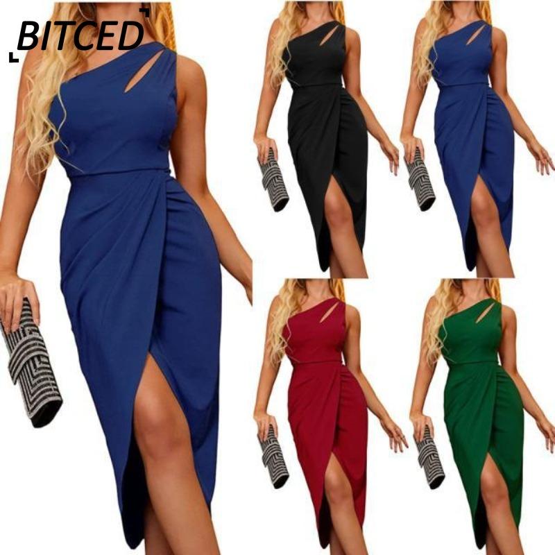BITCED Fashion Summer Spring Solid Color Print Sleeveless Casual Dresses