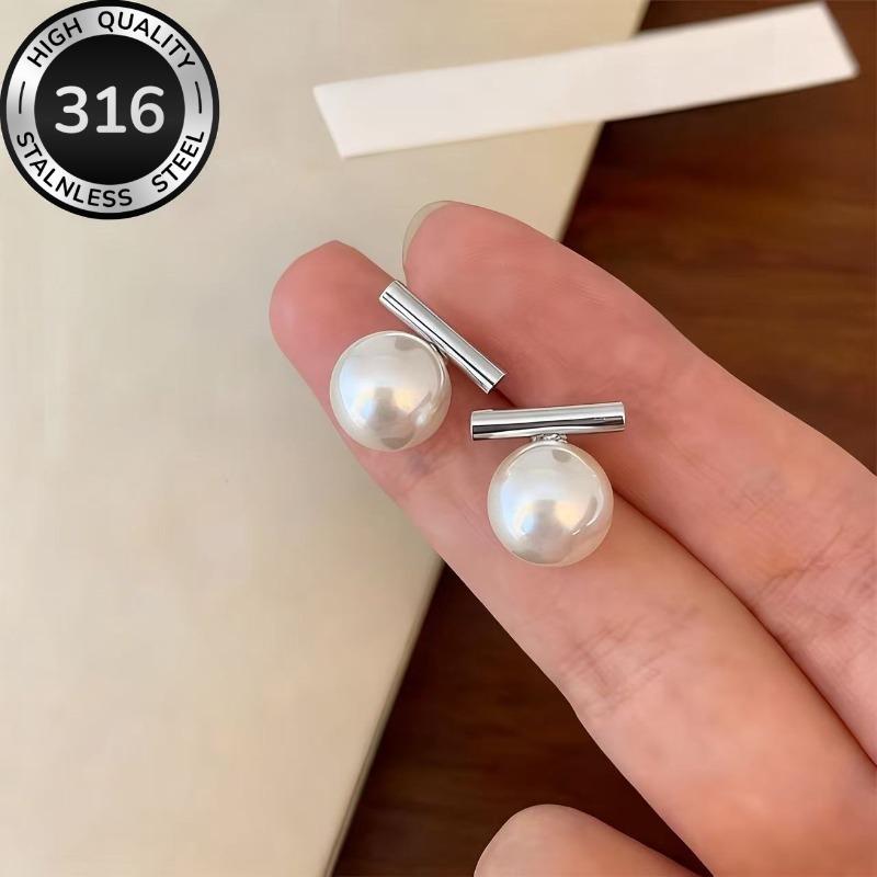 

Popular streamer pearl stud earrings women s daily versatile earrings trendy ear jewelry