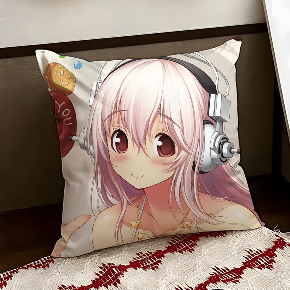 SSUPER Anime SSONICO Cushion Cover Reversible Soft Durable Pillow Cover Home Car MultiScene Use for Daily Comfort