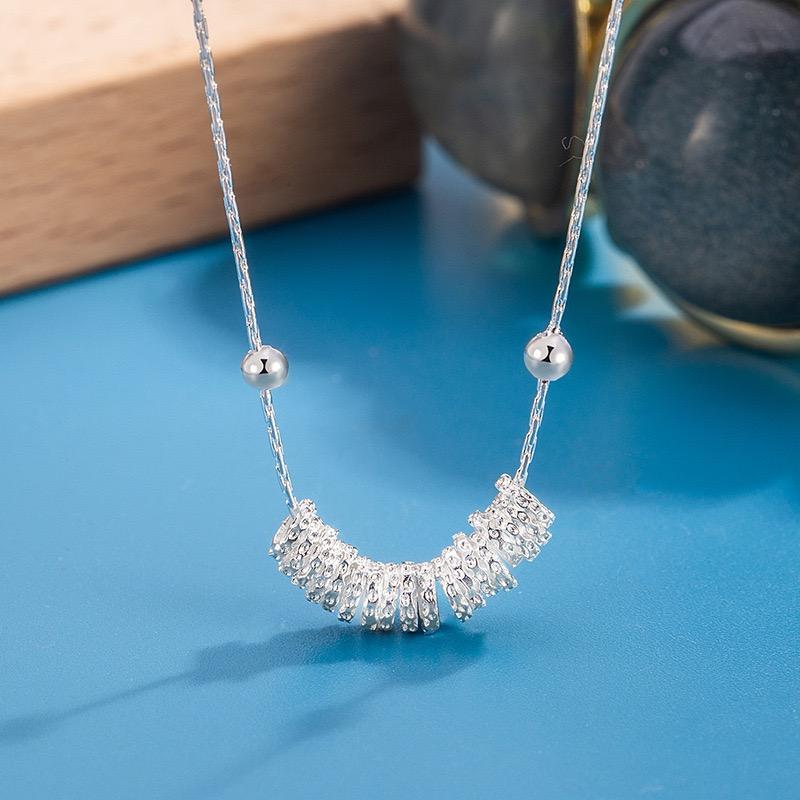 S925 Sterling Silver Necklaces For Women Simple Minimalist Pendant Necklaces Cross Ball Circle Necklace Birthday Gift