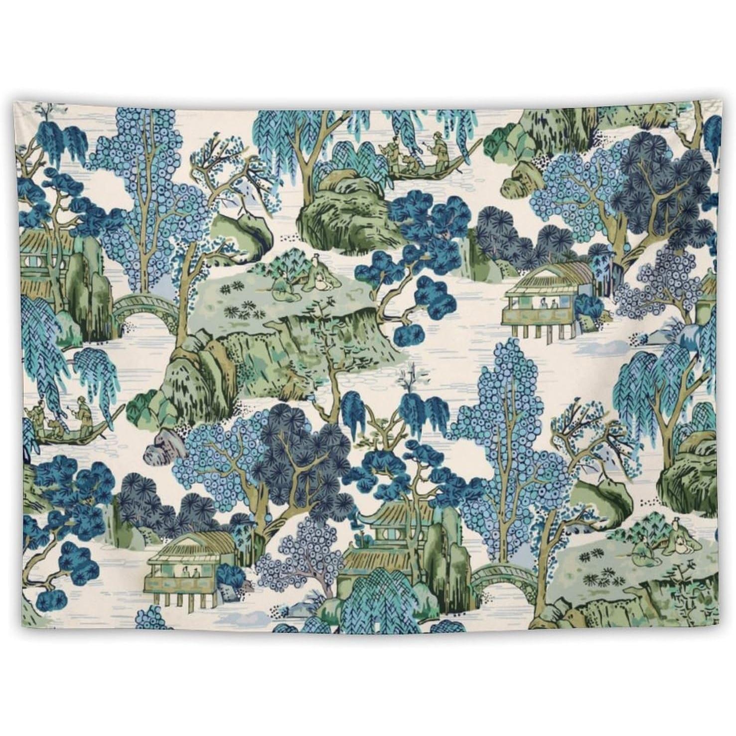 

Asian floral wall tapestry for bedroom and living room 75x100 чёрный