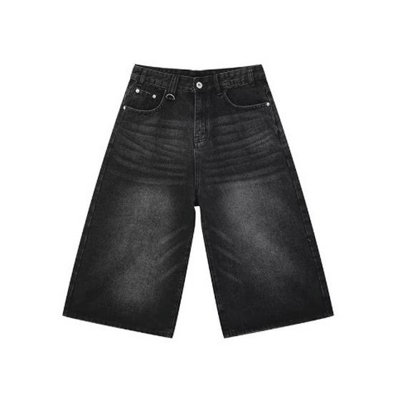 

Мужские потертые ретро-рваные джинсовые шорты с широкими штанинами 7-Point XL