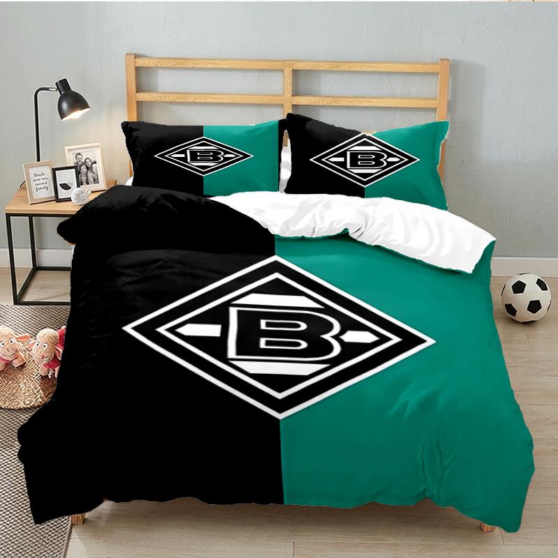 3PCS Monchengladbach Emblem Bedding set,Ideal For1pc Duvet Cover And 2pcs Pillowcases Perfect for Christmas gift,Ideal for Bedroom, Dormitory