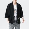 Mens Chinese Style Cotton Tang Suit Embroidery Kimono Cardigan Coat