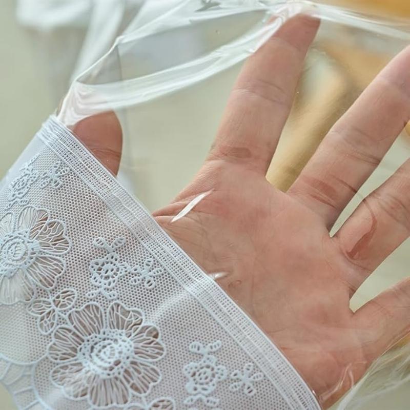 Elegante runde Tischdecke - PEVA mit Oberfläche, geruchlos mit elegant genähten Rändern für Küchen- & Esszimmerdekoration, Dicke 0,13 mm