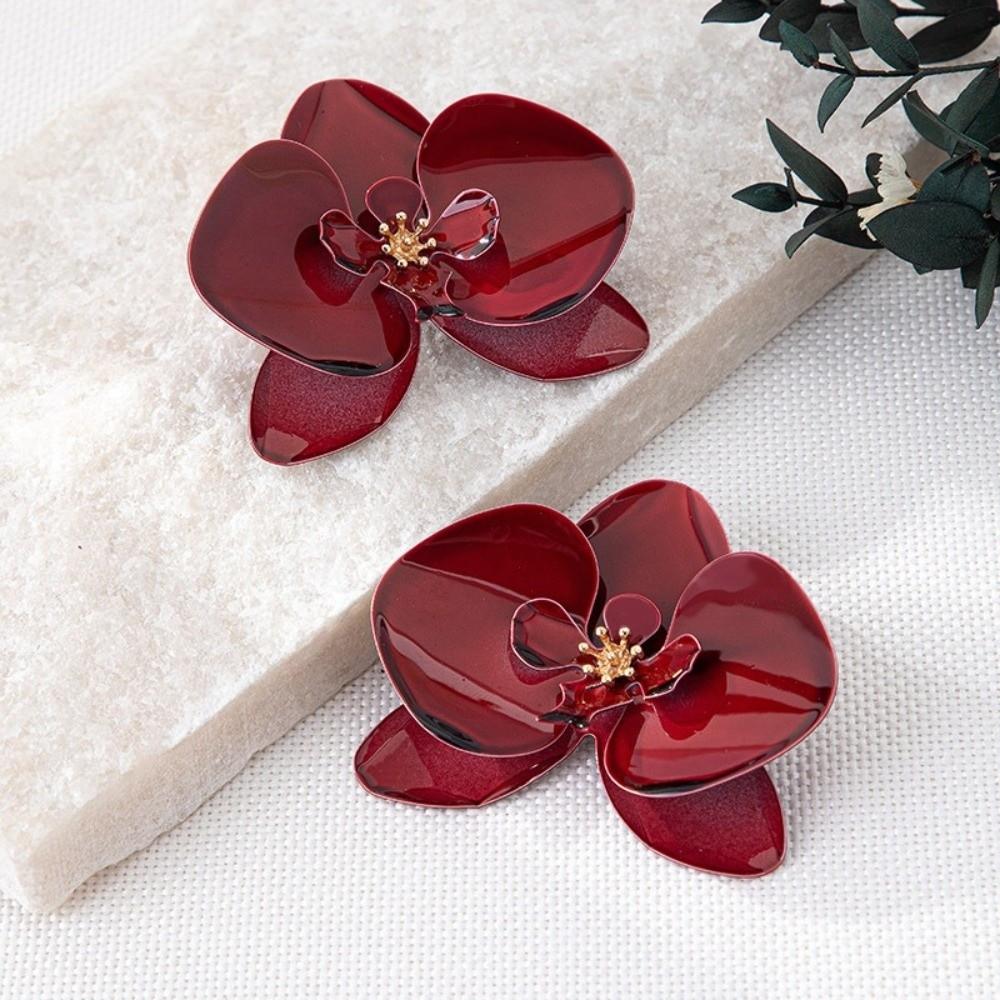 Simulated Flower Butterfly Orchid Earrings Exaggerated Flower Drop Earrings Flower Earrings  Women