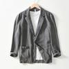 Blazer casual da uomo in misto lino bianco, non foderato, leggero, sportivo