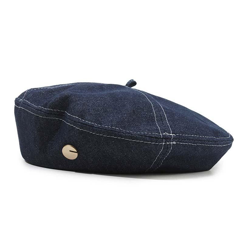 Autumn and winter hats women's big head circumference shows the face small painter hat sweet versatile beret washed cowboy hat