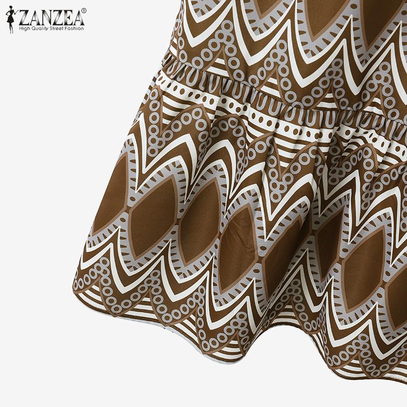 ZANZEA Women Short Sleeve Blouse and Long Skirts Summer Two Piece Suit Sets