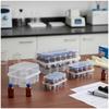 3/5/7/10mL 2/10/24-Slot Vial Storage Case Stackable Clear Microtube Storage Box Plastic Freezer Tube Box Refrigerator Organizer