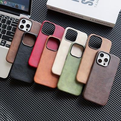 Applicable To Apple 16ProMax Magnetic Charging Leather Mobile Phone Case IPhone 15 Full-cover Crazy Leather 14 Anti-fall Cover