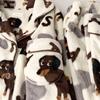 Fall Winter Women's Pajamas Cute Dachshund Print Fleece Thick Two Pieces Set Nightgown Lounge Long Sleeve Pants