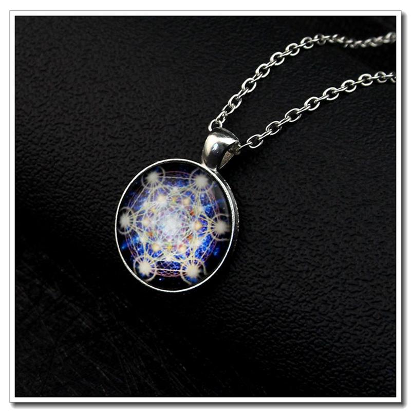 Vintage Amulet Pendant Necklaces Bronze Color Chain Blue Crystal for Childrends Toys Women Men Jewelry Gifts