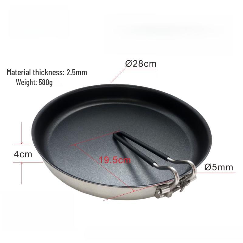 OEING Portable Non-stick Camping Grill Pan with Folding Handle