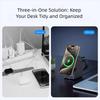 Desktop Clock Magnetic Wireless Charger 4-IN-1 Fast Charging Dock For iPhone 16 15 14 13 12 Apple Watch 10/9/8/7/6/5 AirPods Pro