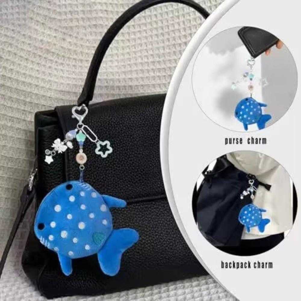 New Zipper Whale Shark Coin Purse Large Capacity Lightweight Zipper Pouch Backpack Accessories Plush Coin Purse