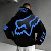 Mens Hooded Sweatshirt With Demon Print Loose Fit Warm Winter Casual Streetwear