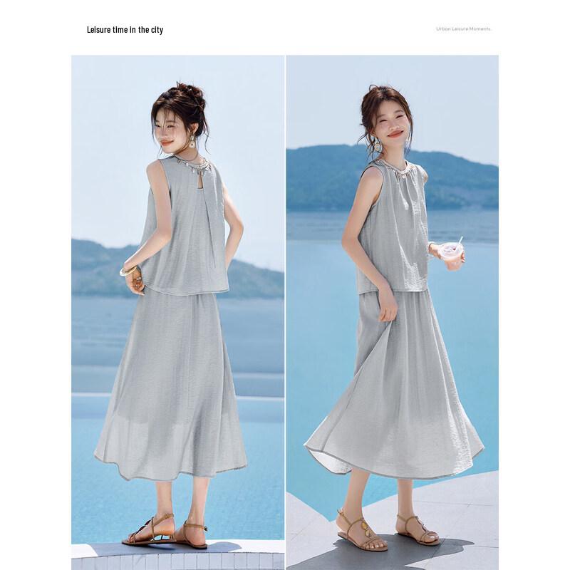 Mohan Yimei Blogger Style Summer Viscose Blend Two-Piece Set