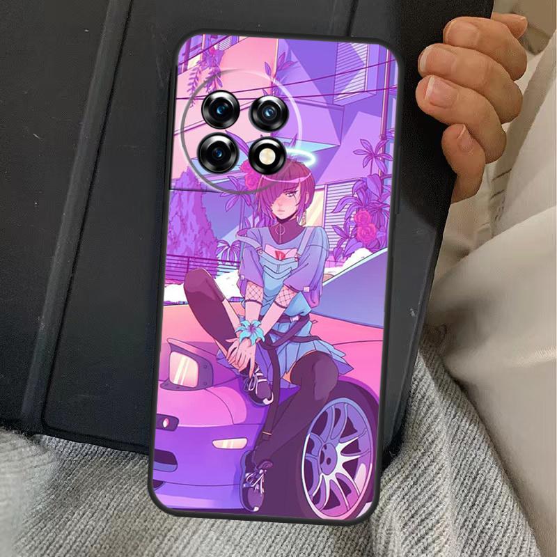 JDM Vaporwave Glitch Anime Case For OnePlus 15 13 12 11 13R 13T 10T 10R 12R OnePlus Nord 5 CE 2 3 4 Lite N20 N30 Cover