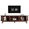 165 X 39.5 X 46 Cm, Brown TV Cabinet with Sliding Door, Downward-Folding Hollow Door, Suitable for TV Stands Up To 65 Inches, with Support Legs