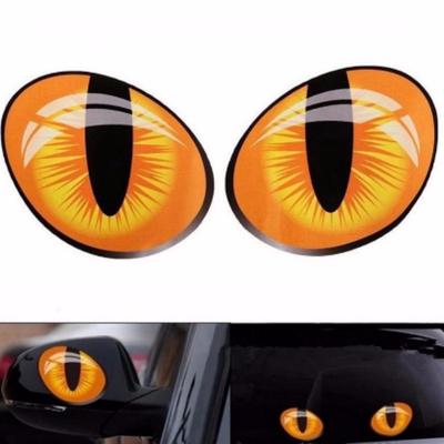Funny 1 Pair Three Dimensional Cat's Eye Car Sticker Rearview Mirror Car Stickers Realistic Sticker