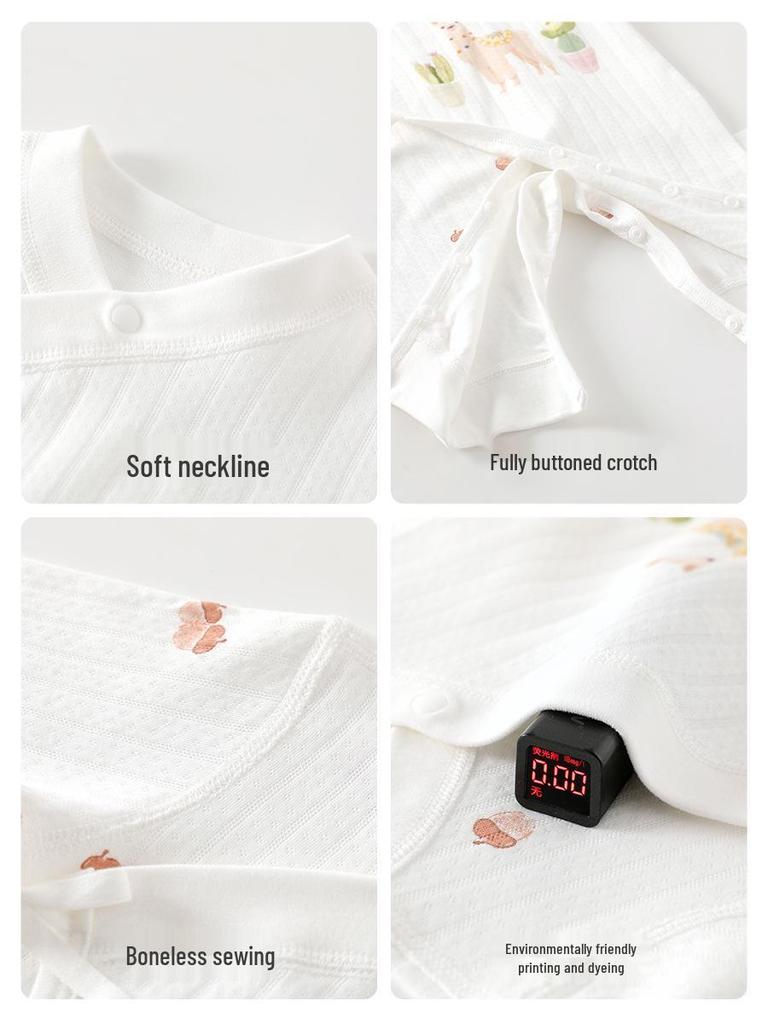 All-Season Pure Cotton Baby Kimono Bodysuit, Seamless Newborn Butterfly Jumpsuit
