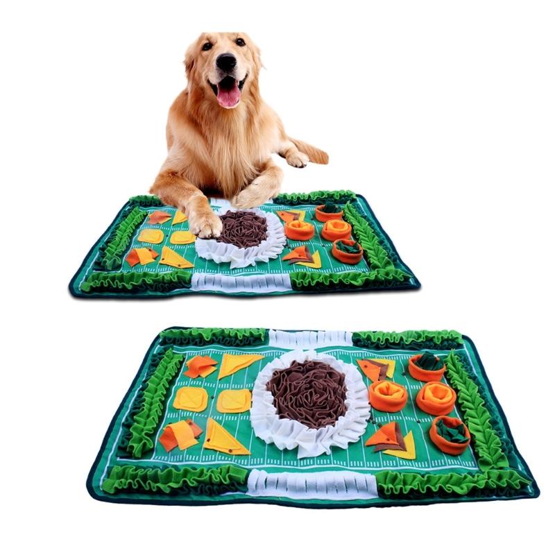 Scent Enrichment Activity Mats Durability Fleece Puzzle Game Mats With Treat Pockets Stress Reliefs Chews Resistant