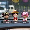 Cartoon Anime One Piece Cute Doll Luffy Sanji Zoro Chopper Action Figure Toy Model Phone Holder Bracket Car Decoration Toy Gift