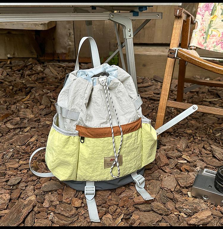Schoolbag Mountain Ins New High-value Retro Fresh Contrasting Backpack Couple Lightweight Mountaineering Large-capacity Backpack