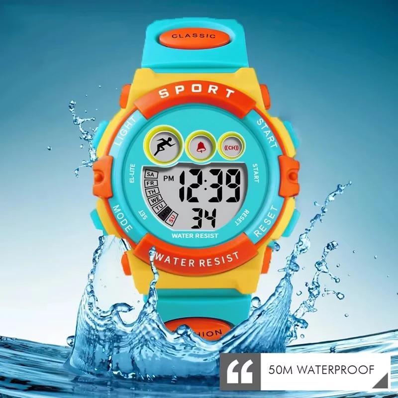 Waterproof Sport LED Digital Watches Electronic Watch for Kids Children Boys Girls Gifts