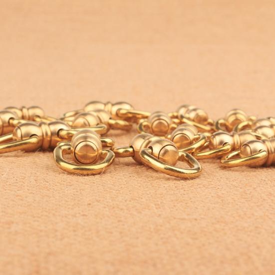 3 stk nøkkelring Vintage messing dobbel rotasjon nøkkelringer Praktisk slitesterk maskinvarekontakt for hjemmet