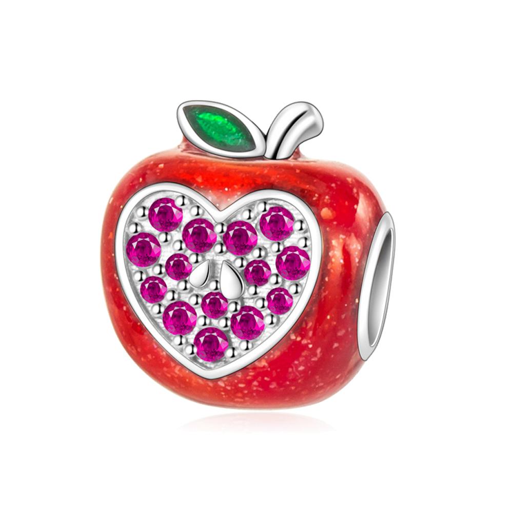 Red Series 925  Silver Camera Apple Heart-Shaped Koi Firecracker God Wealth Charm Fit DIY Bracelet Necklace Party Gifts