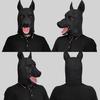 Halloween Cosplay Party Costume Accessory Realistic Canine Latex Headpiece Funny Black Dog Animal Full Head Mask