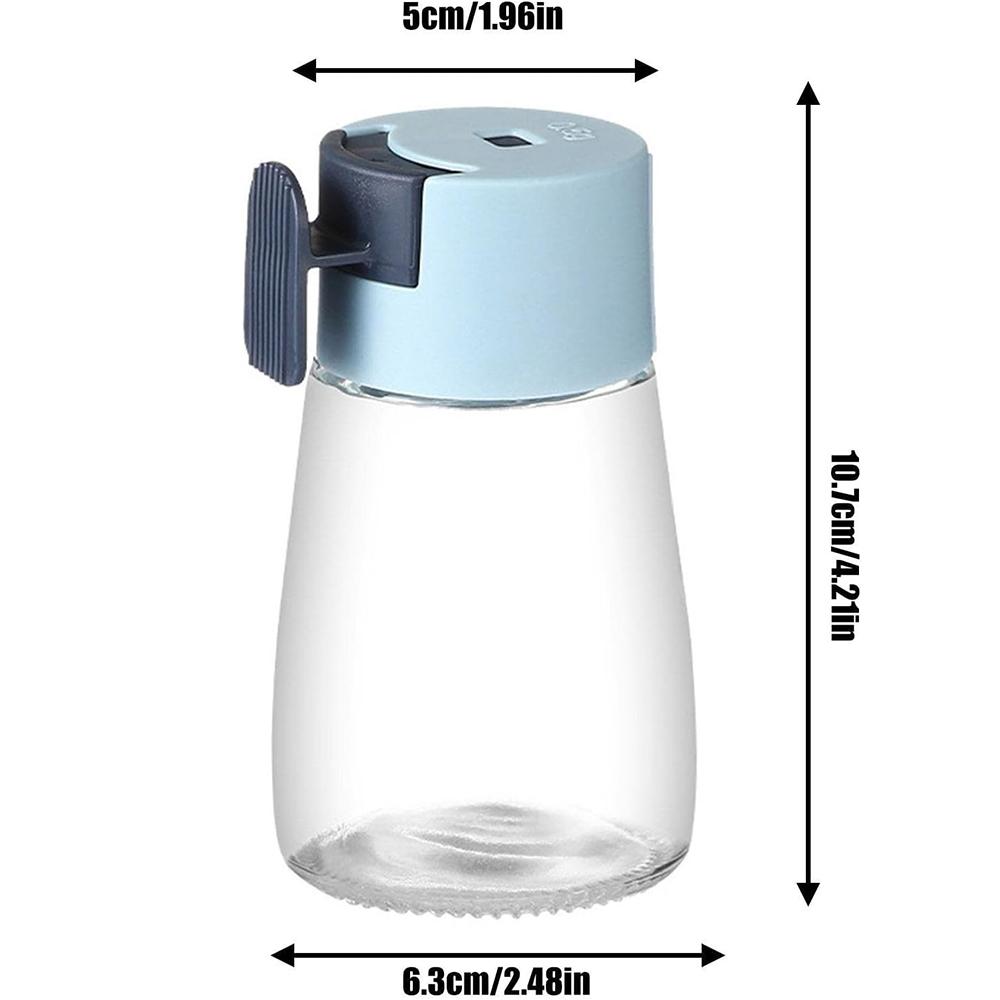 Measuring Salt and Pepper Shakers Precise Quantitative Ration Spice Dispenser Air-Tight Clear Glass Seasoning Bottle for Kitchen